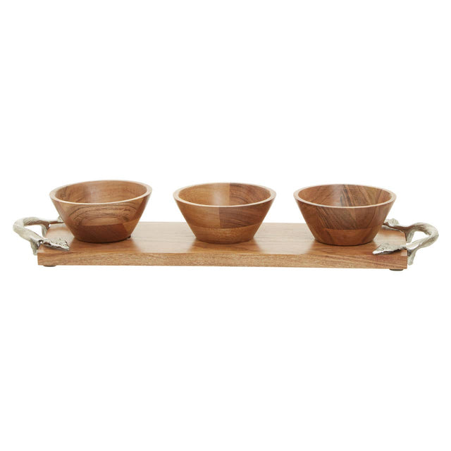 Vine Acacia Wood Serving Dish Set