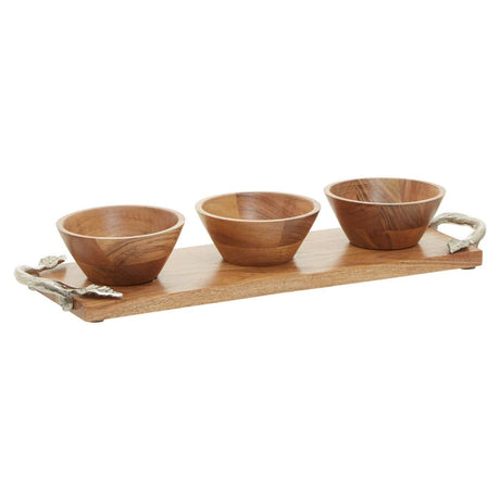 Vine Acacia Wood Serving Dish Set