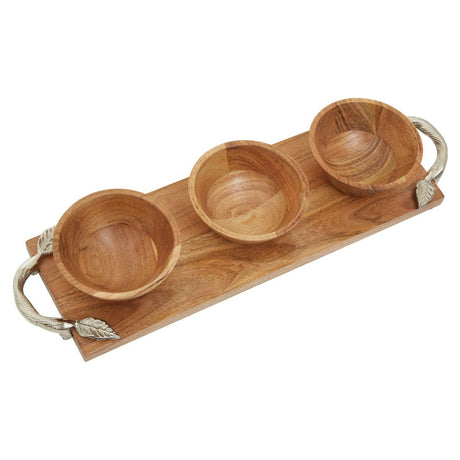 Vine Acacia Wood Serving Dish Set