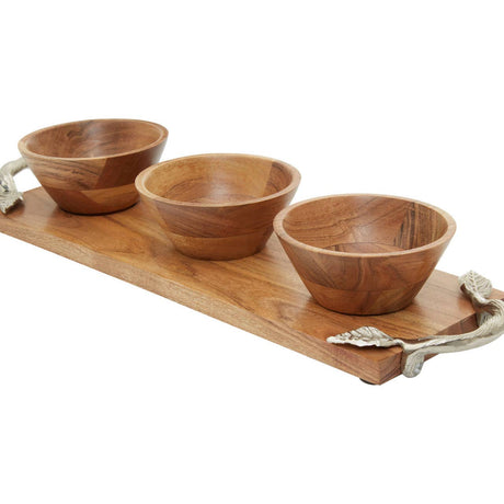Vine Acacia Wood Serving Dish Set