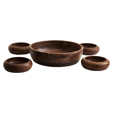 Kora 5pc Sheesham Wood Salad Bowl Set