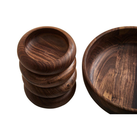 Kora 5pc Sheesham Wood Salad Bowl Set