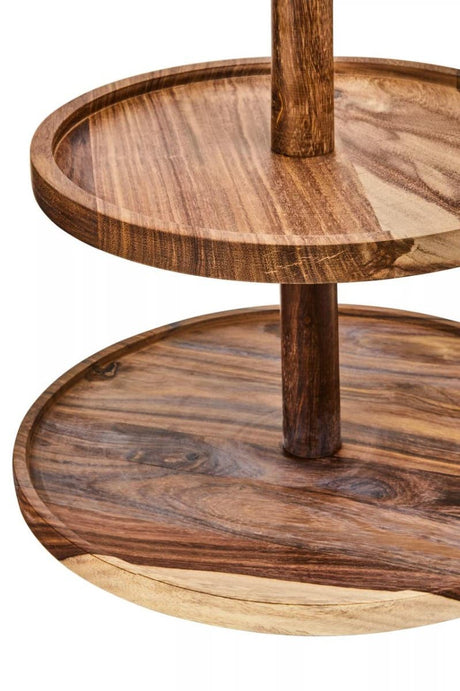 Kora Sheesham Wood Two Tier Cake Stand