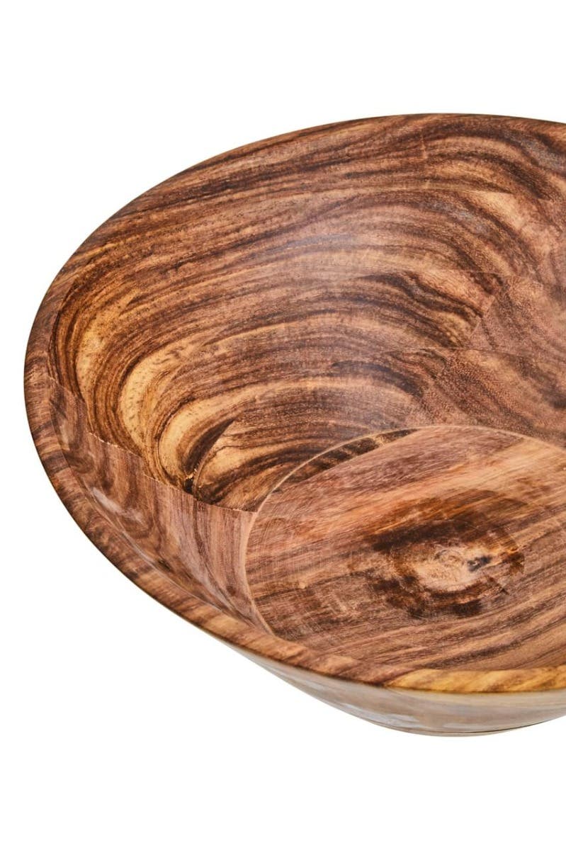 Kora Large Sheesham Wood Shallow Salad Bowl