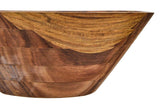 Kora Large Sheesham Wood Shallow Salad Bowl