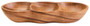 Kora Acacia Wood Three Section Antipasti Dish