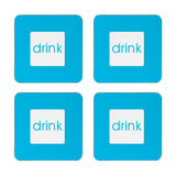 Block Colour Set Of Four Blue Coasters