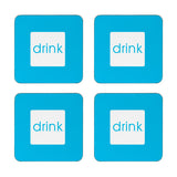 Block Colour Set Of Four Blue Coasters