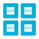 Block Colour Set Of Four Blue Coasters