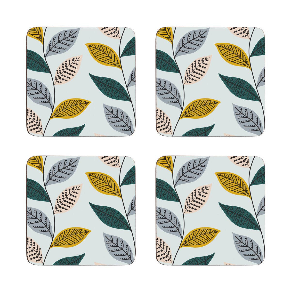Set Of Four Fern Coasters