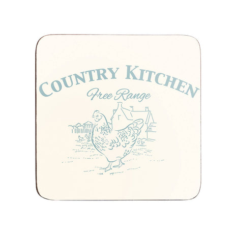 Country Kitchen Coasters Cork - Set Of 4