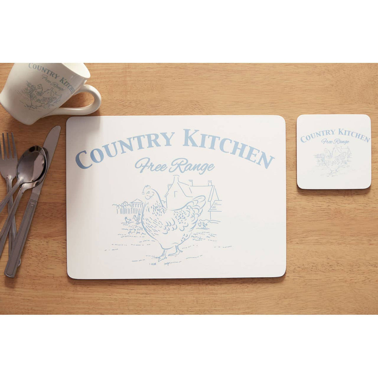 Country Kitchen Coasters Cork - Set Of 4