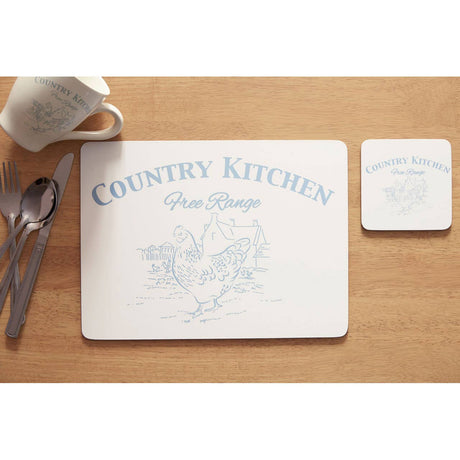 Country Kitchen Coasters Cork - Set Of 4