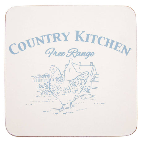 Country Kitchen Coasters Cork - Set Of 4