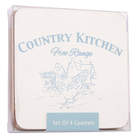 Country Kitchen Coasters Cork - Set Of 4