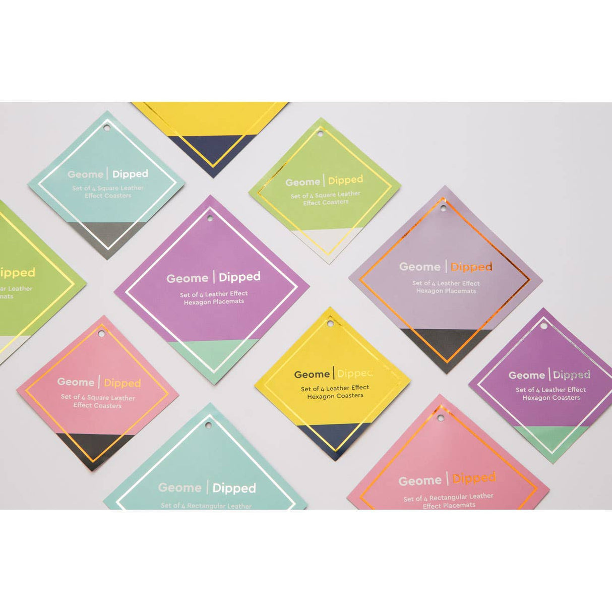 Geome Dipped Jade And Silver Placements