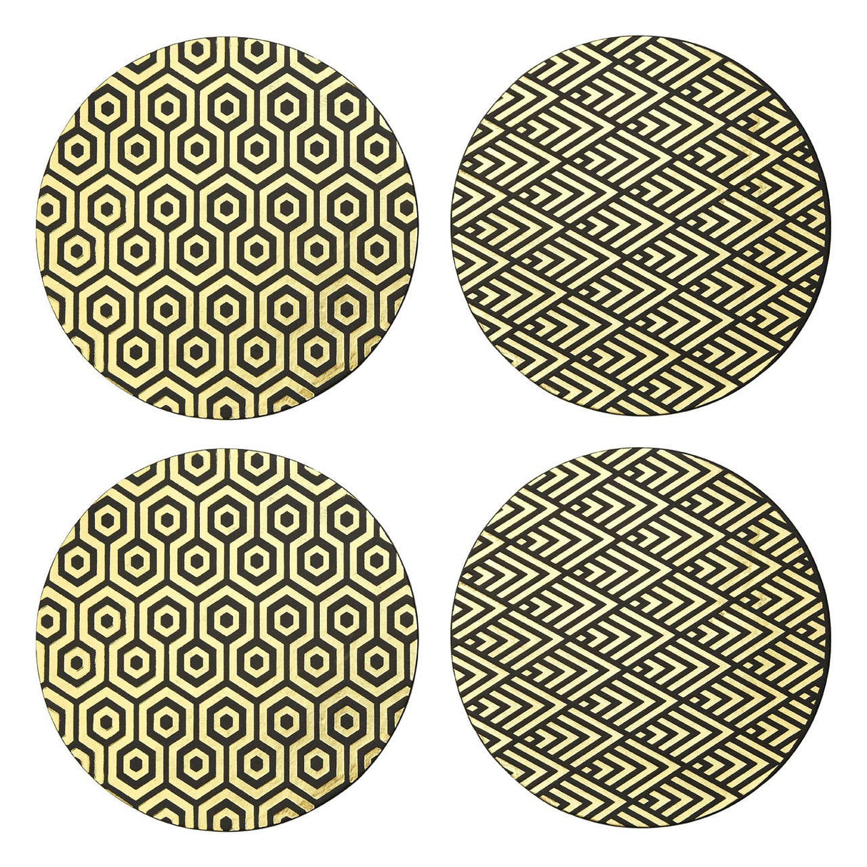 Geome Deco Black And Gold Placements