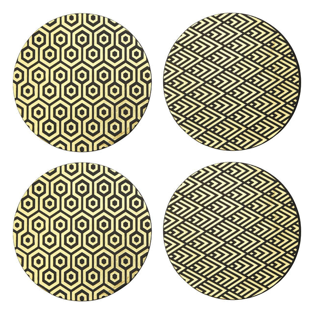 Geome Deco Black And Gold Placements