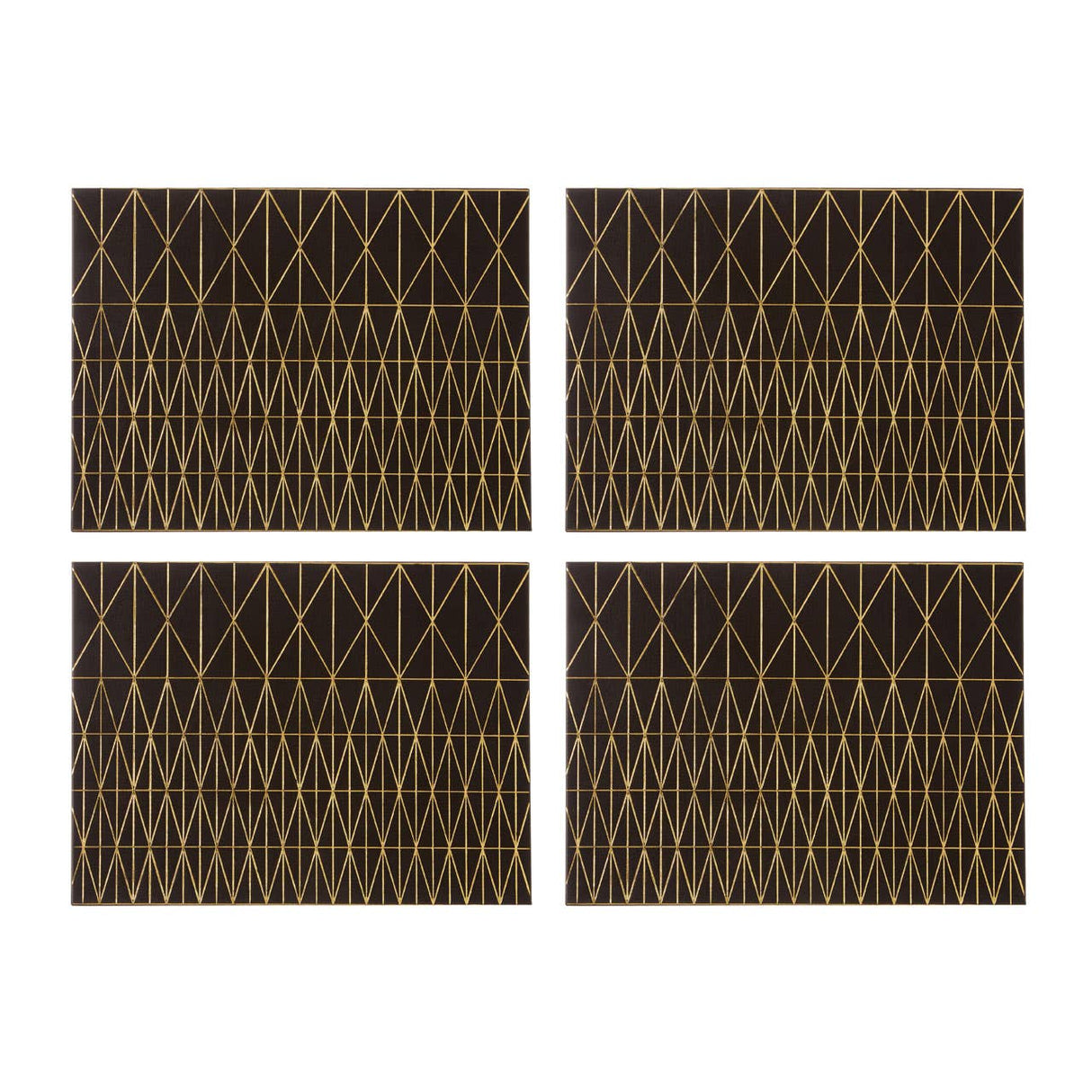 Geome Prism Black And Gold Placemats