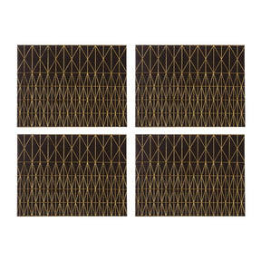 Geome Prism Black And Gold Placemats