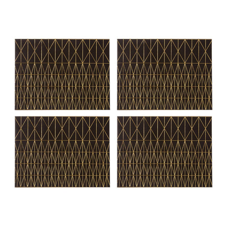 Geome Prism Black And Gold Placemats