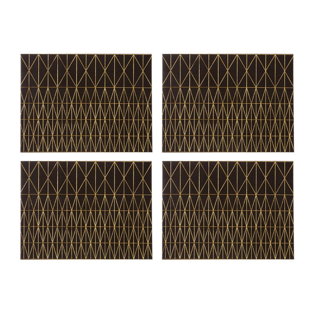 Geome Prism Black And Gold Placemats