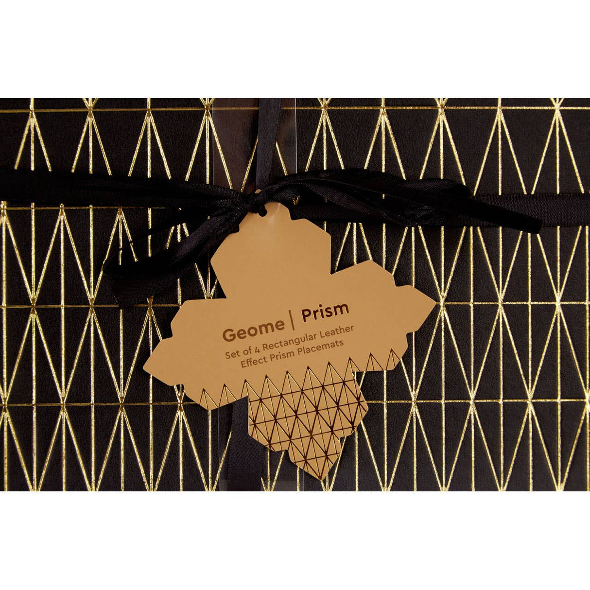 Geome Prism Black And Gold Placemats