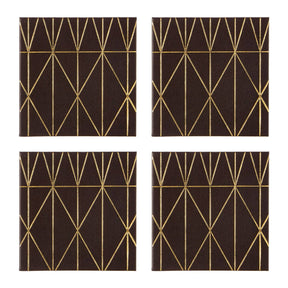 Geome Prism Black And Gold Coasters