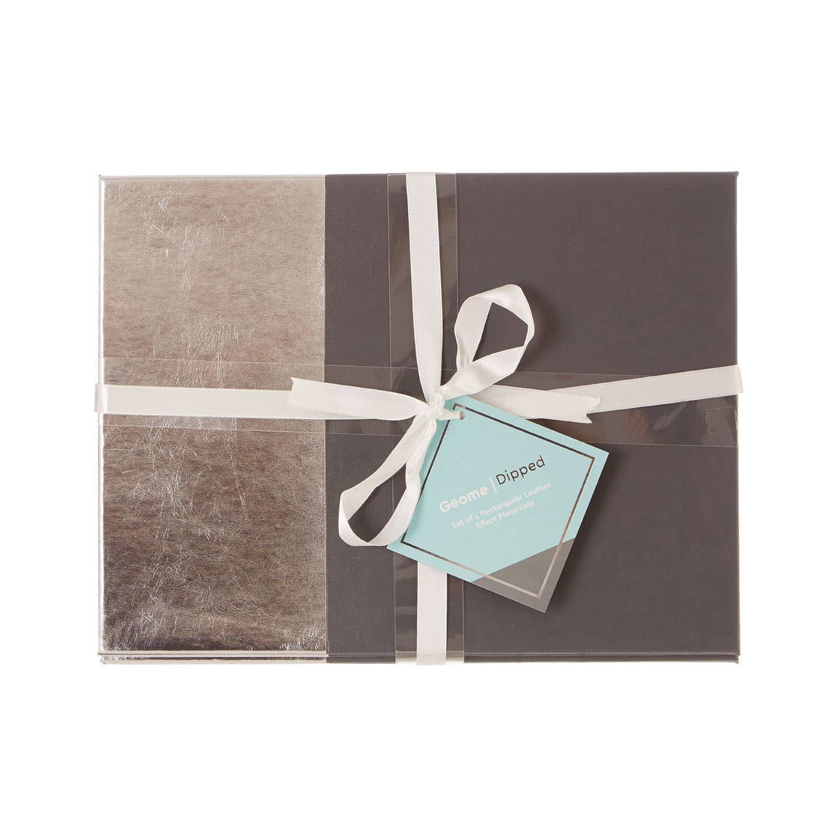 Geome Dipped Grey And Silver Placemats