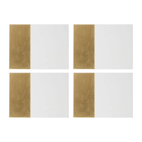 Geome Dipped White And Gold Placemats