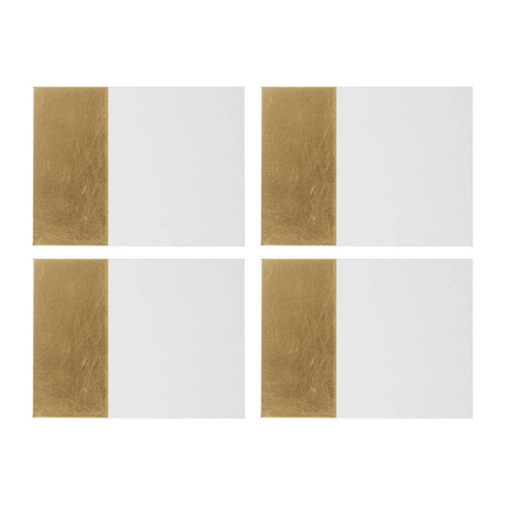 Geome Dipped White And Gold Placemats