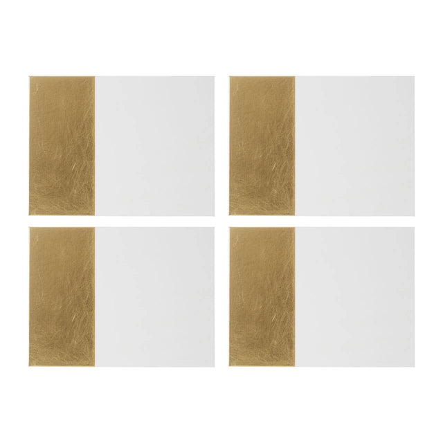 Geome Dipped White And Gold Placemats