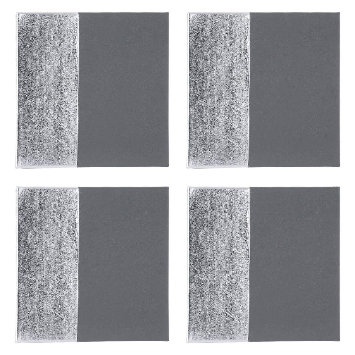 Modern Grey and Silver Geometric Coasters
