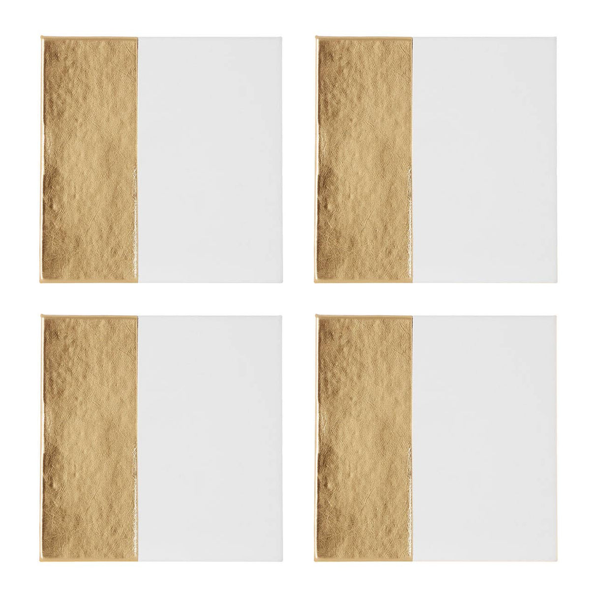 Geome Dipped White And Gold Coasters