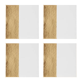 Geome Dipped White And Gold Coasters