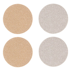 Reversible Gold And Silver Glitter Coasters