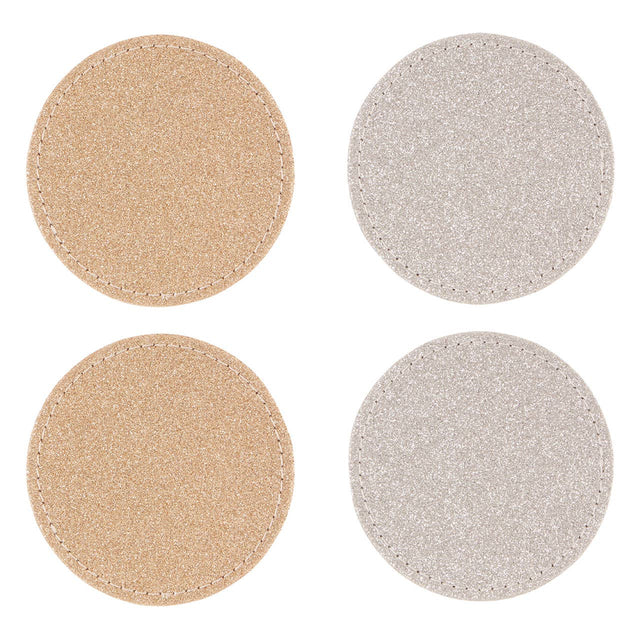 Reversible Gold And Silver Glitter Coasters