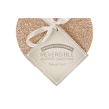 Reversible Gold And Silver Glitter Coasters