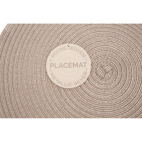 Round Silver Thread Woven Placemat