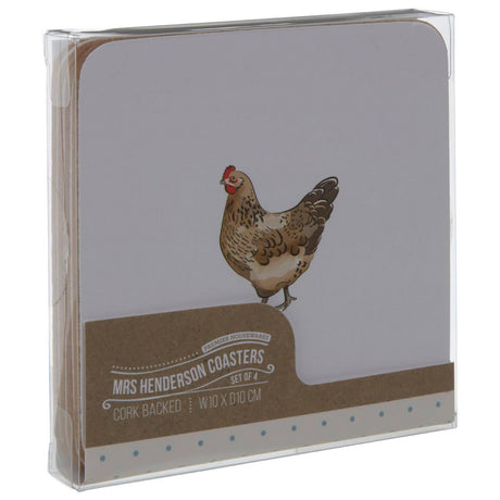 Mrs Henderson Cork Coasters - Set Of 4