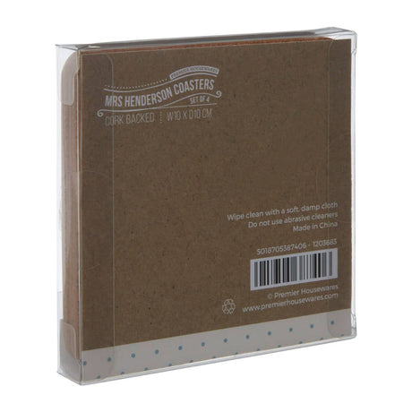 Mrs Henderson Cork Coasters - Set Of 4