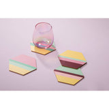 Mimo Set Of 4 Miami Strip/Gold Foil Coasters