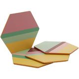 Mimo Set Of 4 Miami Strip/Gold Foil Coasters
