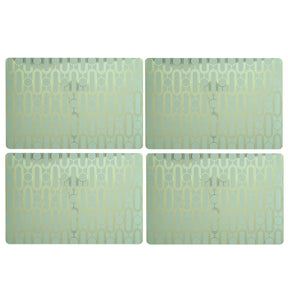 Frosted Deco Set Of 4 Green Placemats