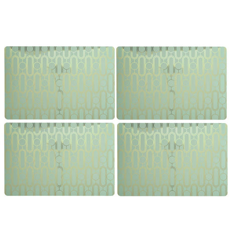 Frosted Deco Set Of 4 Green Placemats