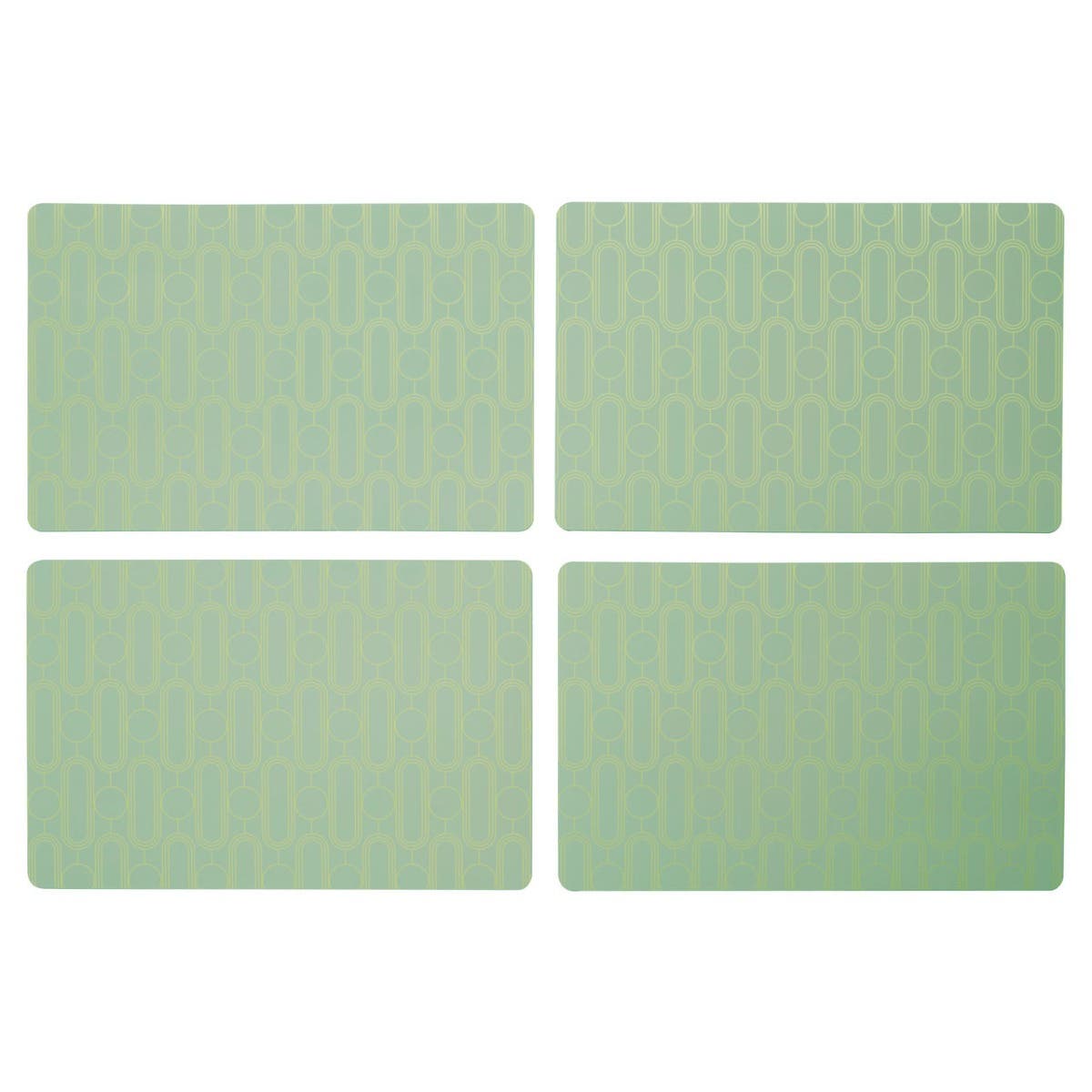 Frosted Deco Set Of 4 Green Placemats