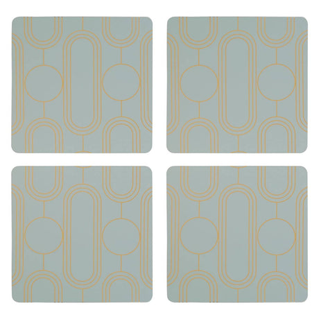 Frosted Deco Set Of 4 Green Coasters