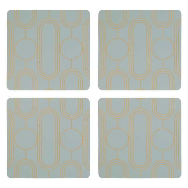 Frosted Deco Set Of 4 Green Coasters