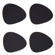 4Pc Pebble Black Leather Coasters
