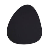 4Pc Pebble Black Leather Coasters